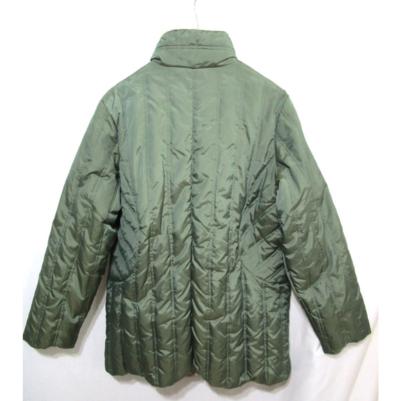 EUC! Centigrade Outerwear Green Nylon Down Feather Filled Puffer Coat Women L - Picture 6 of 10